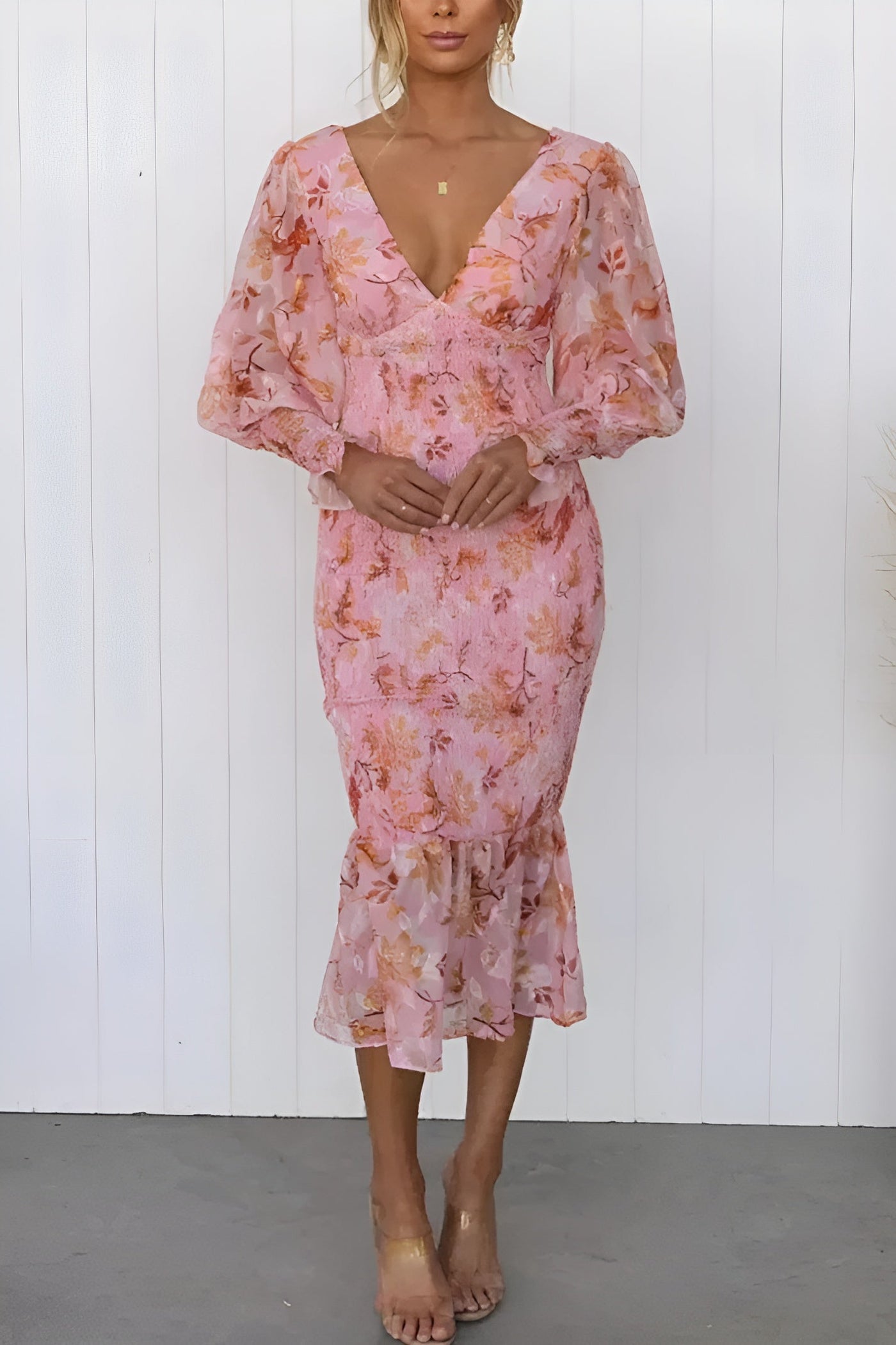 Ynne™ - Eleganta ziedu kleita